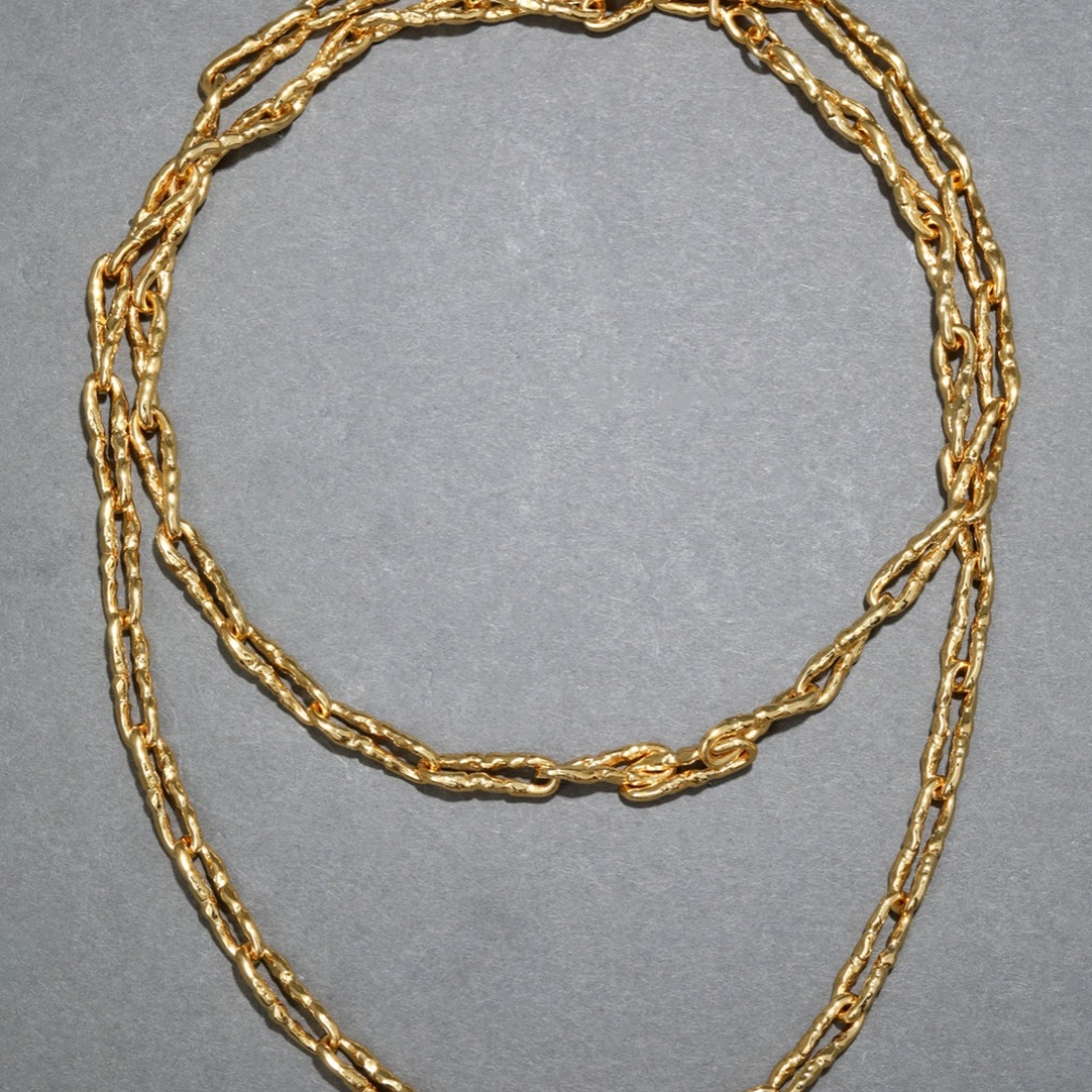 ALEXIS BITTAR - Brut Gold Twisted Link Long Necklace